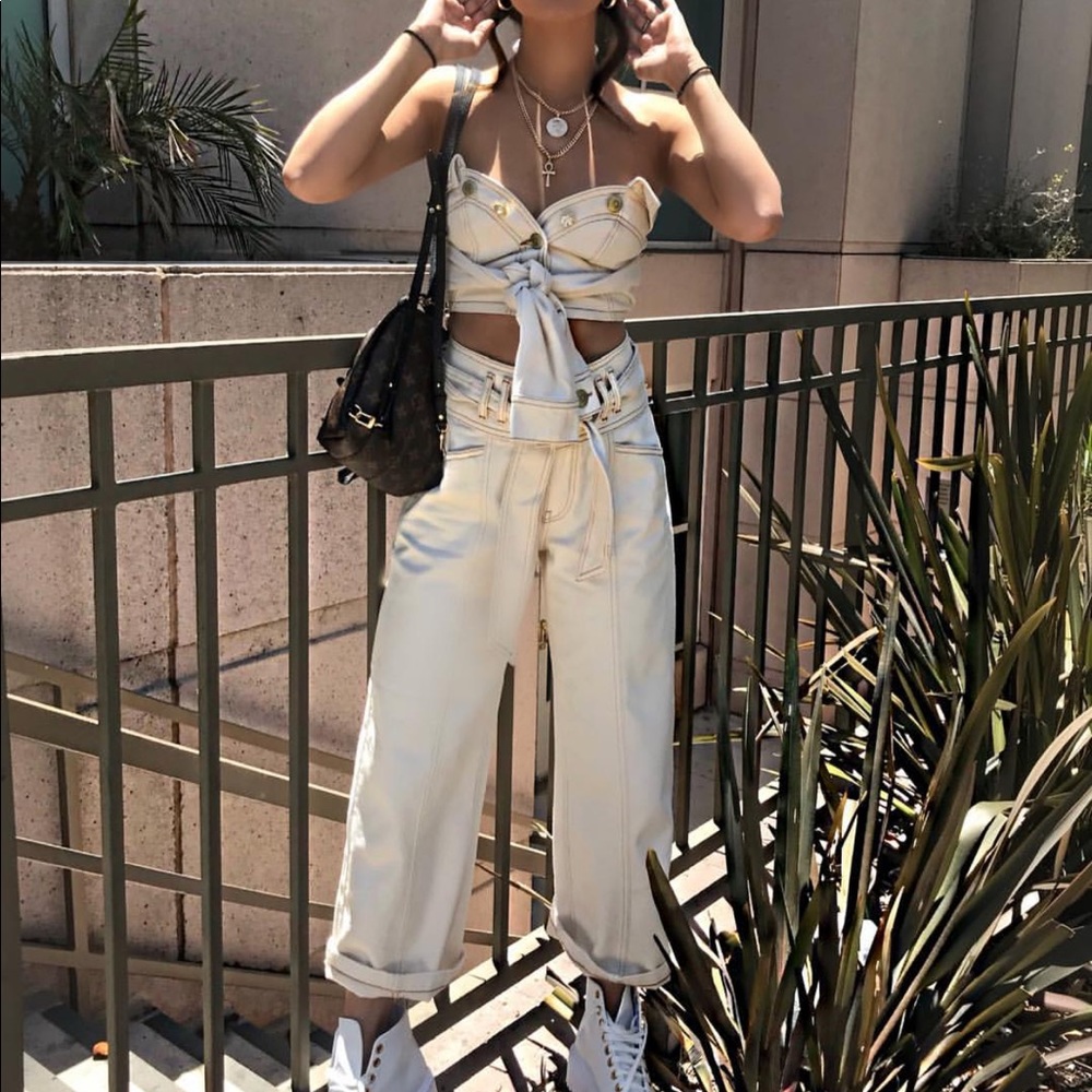 Beige denim set from river island